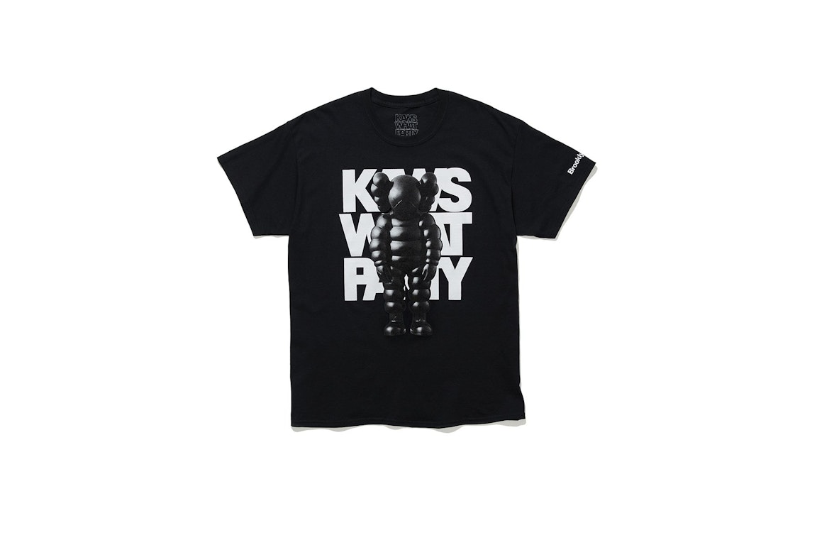 Pre-owned Kaws Brooklyn Museum What Party T-shirt Black
