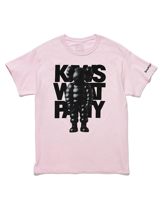 Pre-owned Kaws Brooklyn Museum What Party T-shirt Light Pink