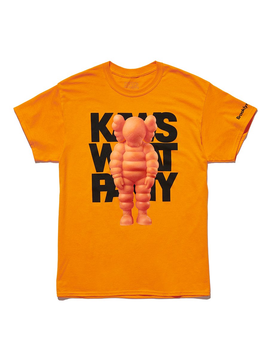 KAWS Brooklyn Museum WHAT PARTY T-shirt Orange Men's - FW21 - US
