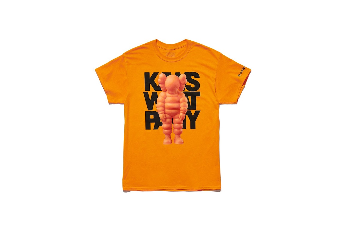Pre-owned Kaws Brooklyn Museum What Party T-shirt Orange