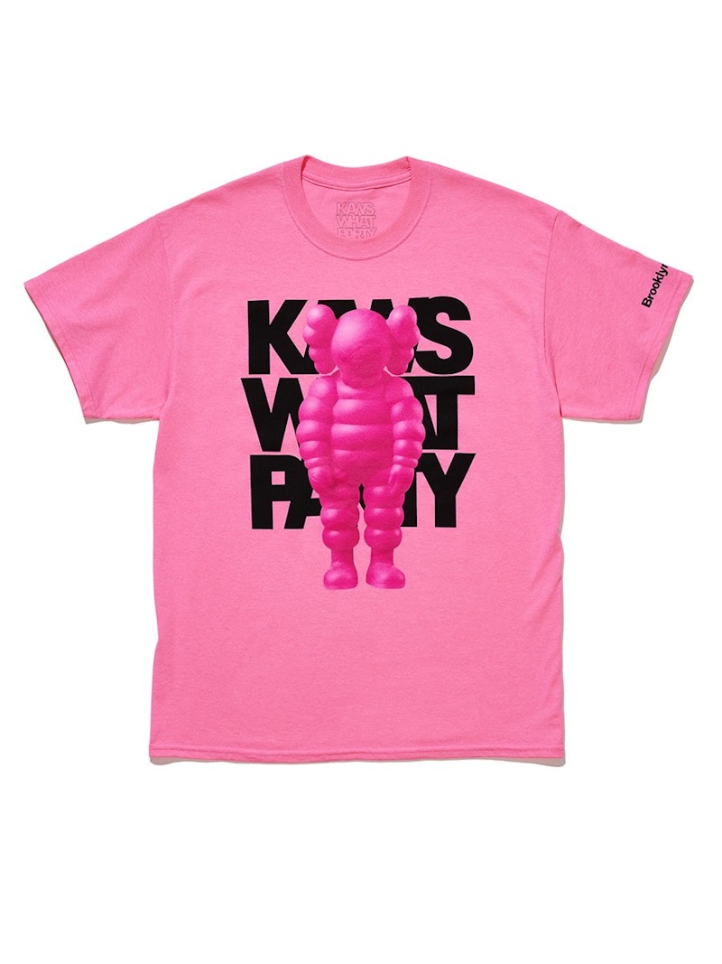 KAWS Brooklyn Museum WHAT PARTY T-shirt Pink Men's - FW21 - US