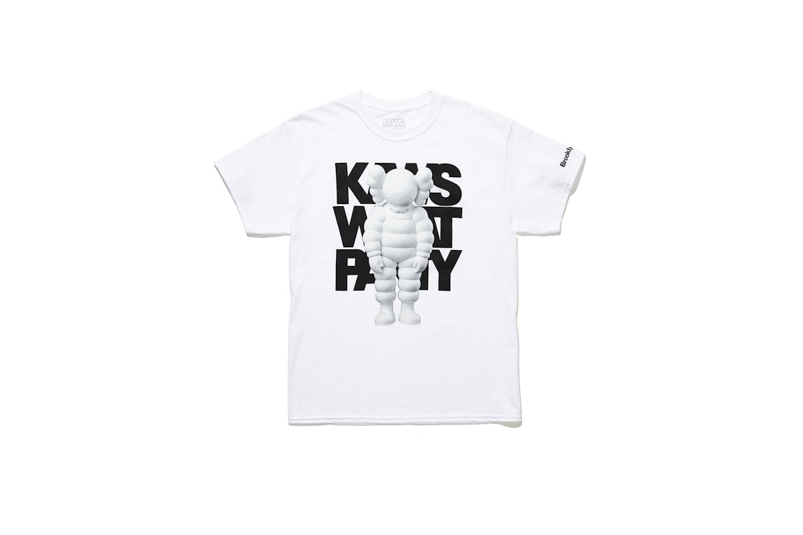 Pre-owned Kaws Brooklyn Museum What Party T-shirt White/white