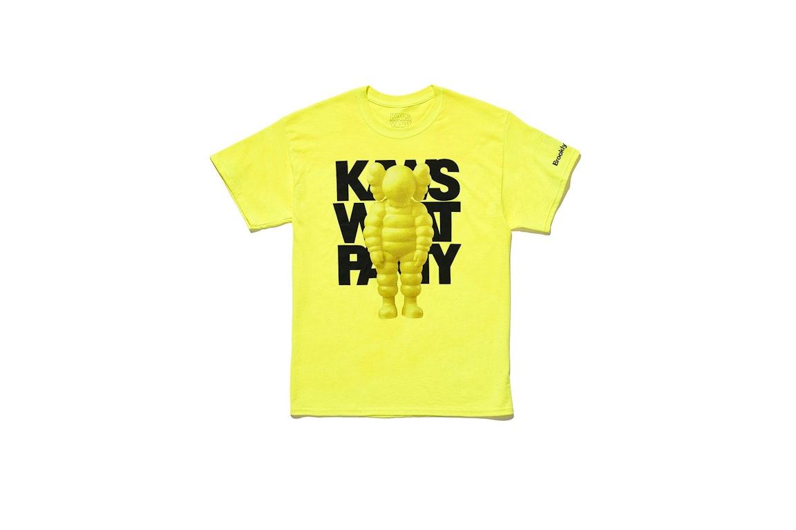 Pre-owned Kaws Brooklyn Museum What Party T-shirt Yellow