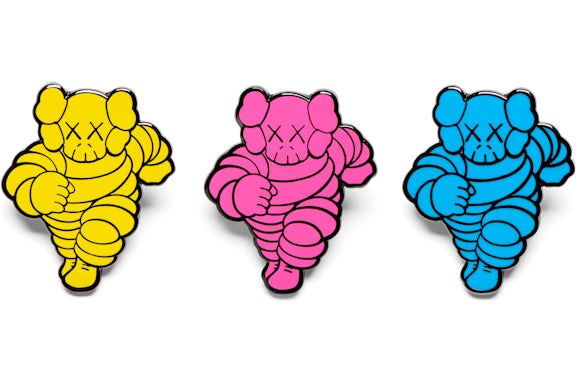 KAWS Chum Pin (Lot de 3) Jaune Rose Bleu