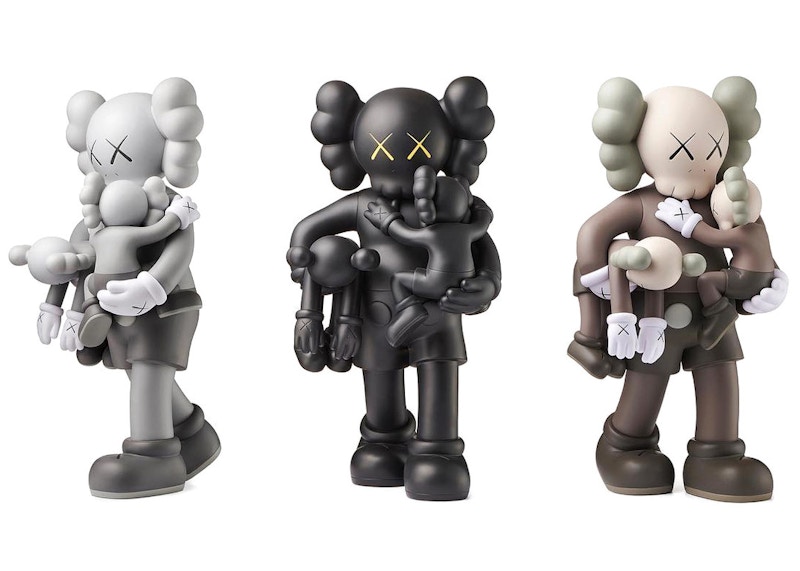 KAWS Clean Slate Vinyl Figure Grey/Black/Brown Set - US