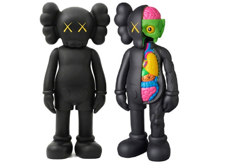 27センチ横幅MEDICOM TOY メディコムトイ KAWS Companion Open Edition FLAYED ×カウズ コンパニオン オープンエディション フレイド フィギュア グレー