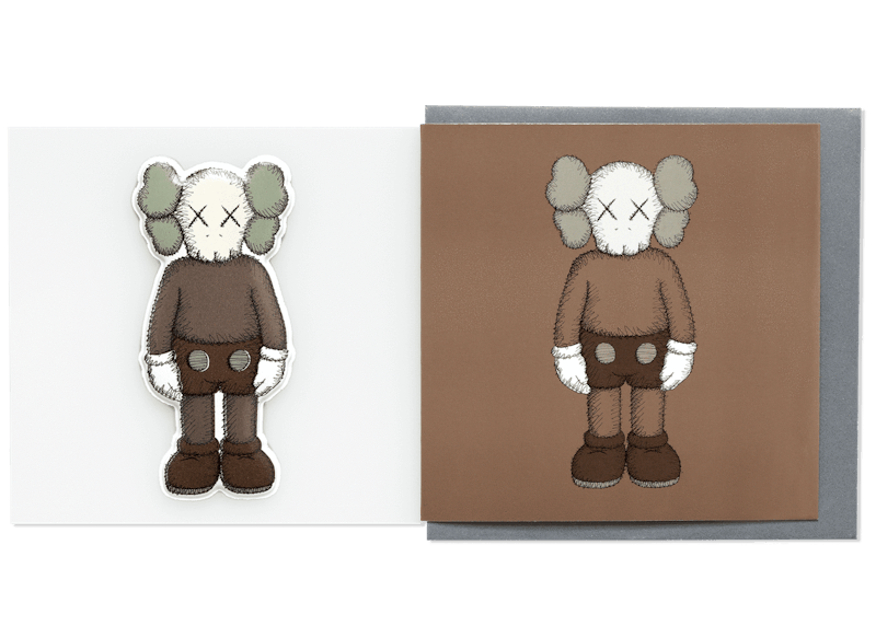 KAWS Companion Greeting Card (With Puffy Sticker) Brown