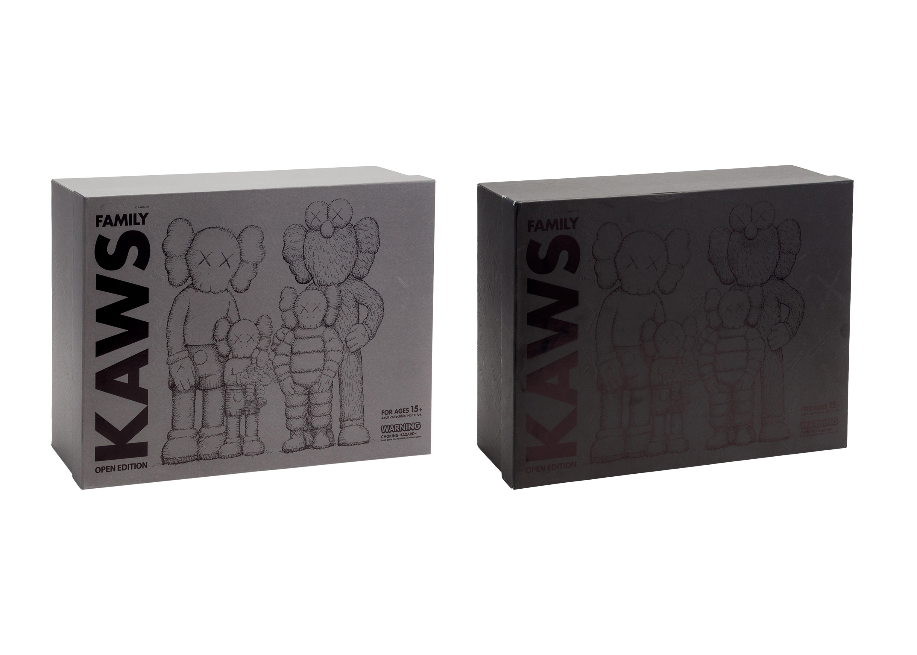 KAWS Family Vinyl Figures Set Brown/White/Blue/Black - JP