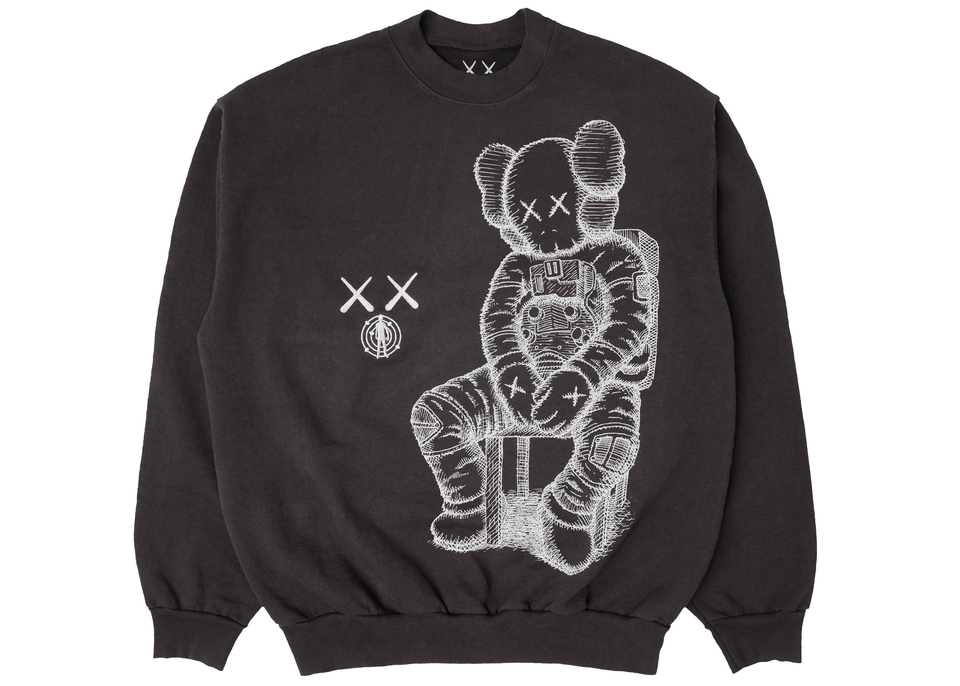 KAWS For Kid Cudi Moon Man Front Print Crewneck Sweatshirt Vintage ...