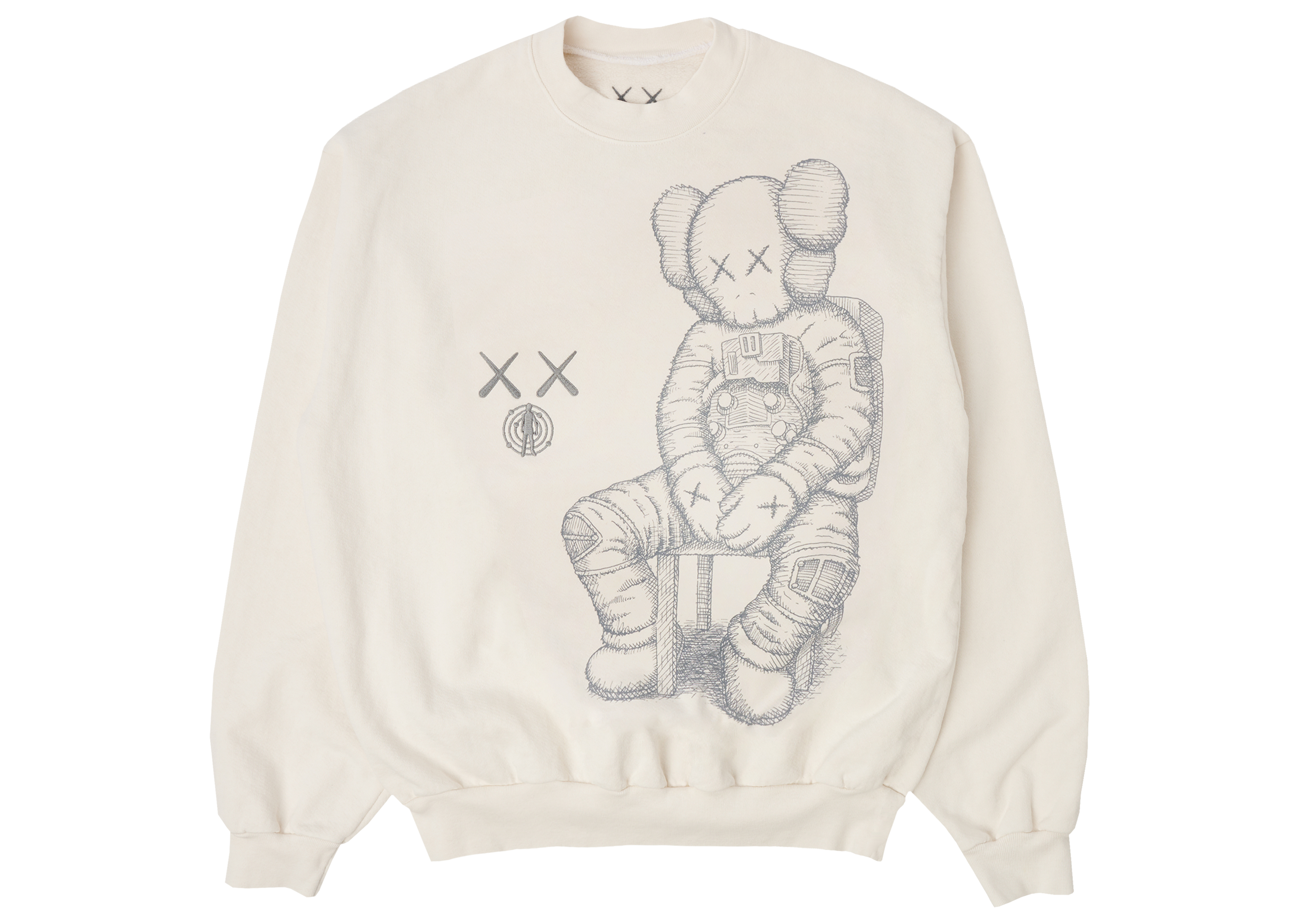 KAWS For Kid Cudi Moon Man Front Print Crewneck Sweatshirt Vintage ...
