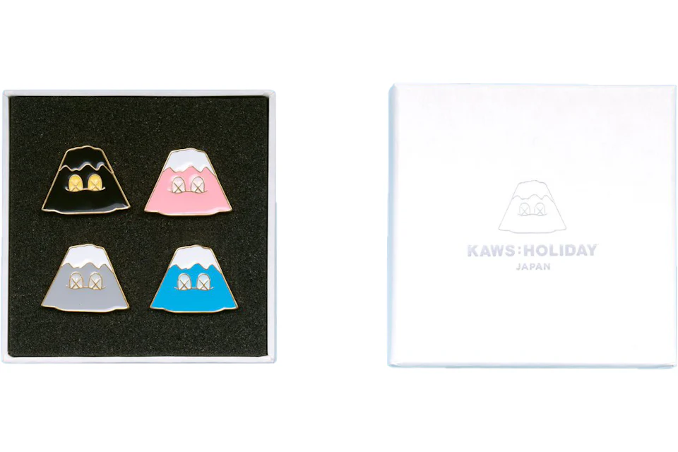 KAWS HOLIDAY JAPAN Mount Fuji Pins (Set of 4) Multicolor