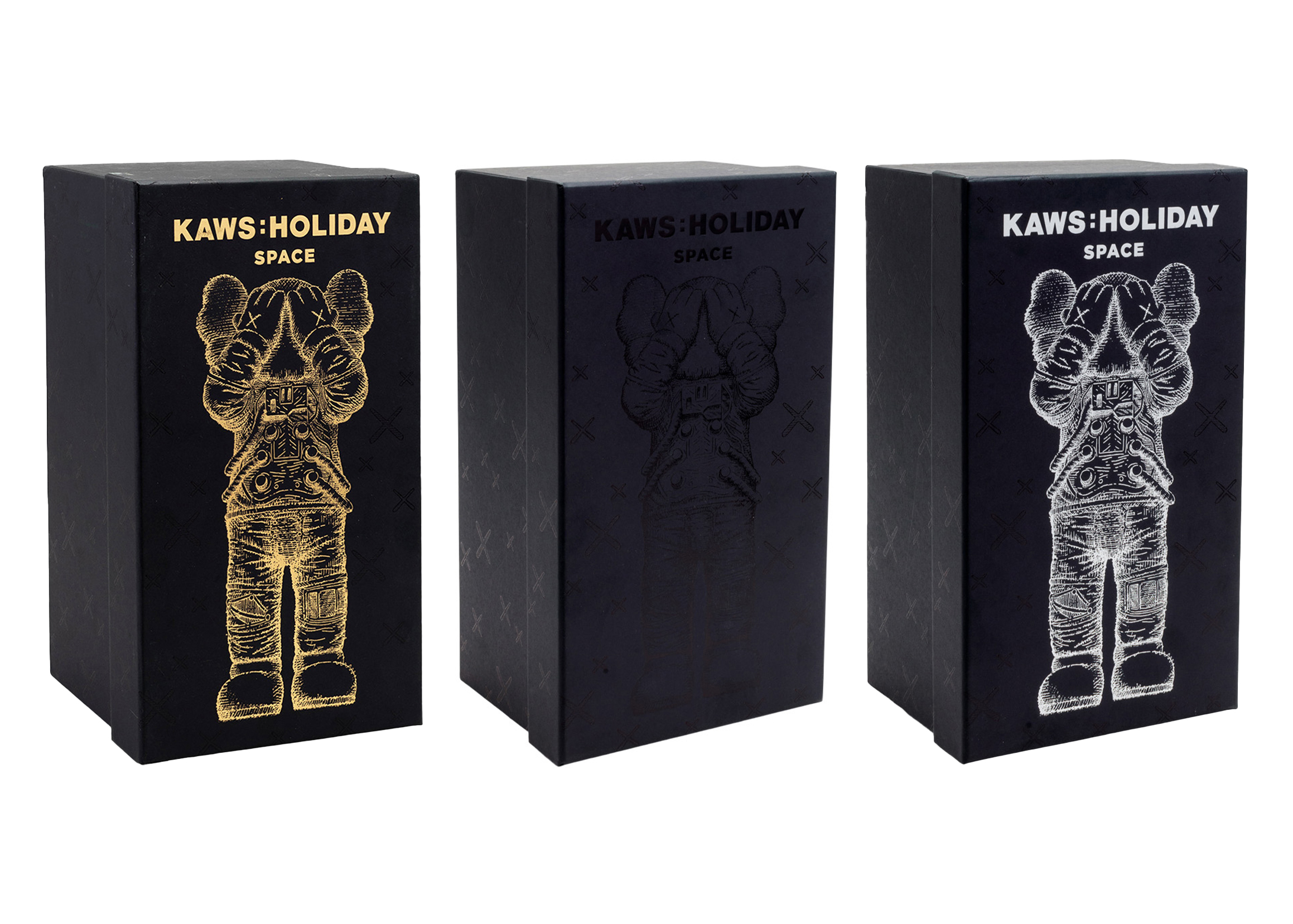 Figur KAWS Holiday Space goldfarben/schwarz/silberfarben Set – DE