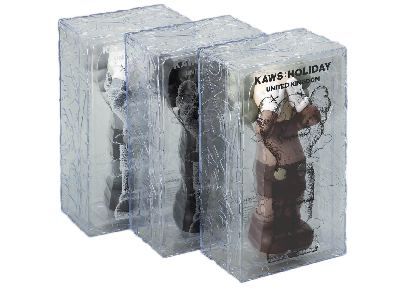 KAWS Holiday UK Vinyl Figure Brown/Grey/Black Set