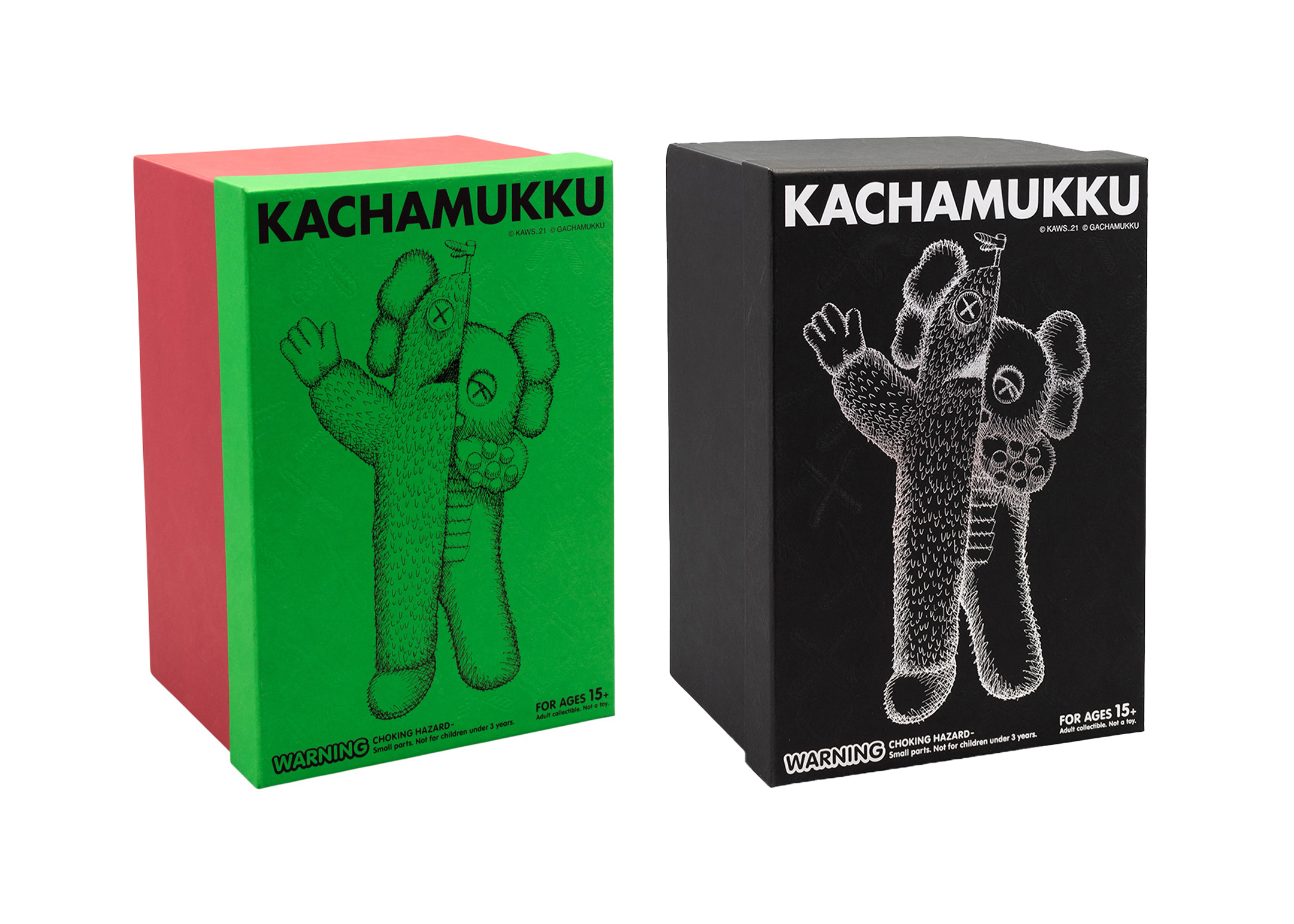 KAWS KACHAMUKKU Vinyl Figure Green/Red & Black Set - US