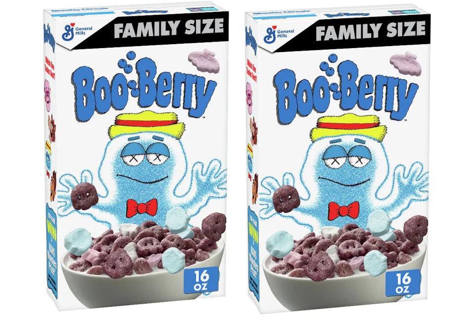 KAWS Monsters Boo Berry Cereal Family Size 2x Lot (Not Fit For Human Consumption)