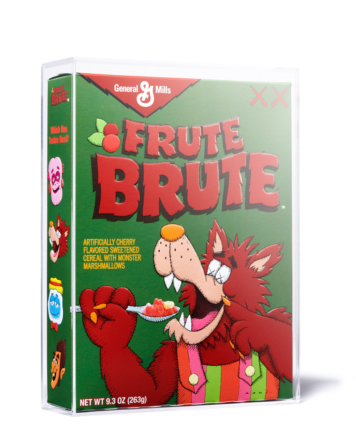 KAWS Monsters Frute Brute Cereal Limited Edition in Acrylic Case (Not Fit  For Human Consumption)