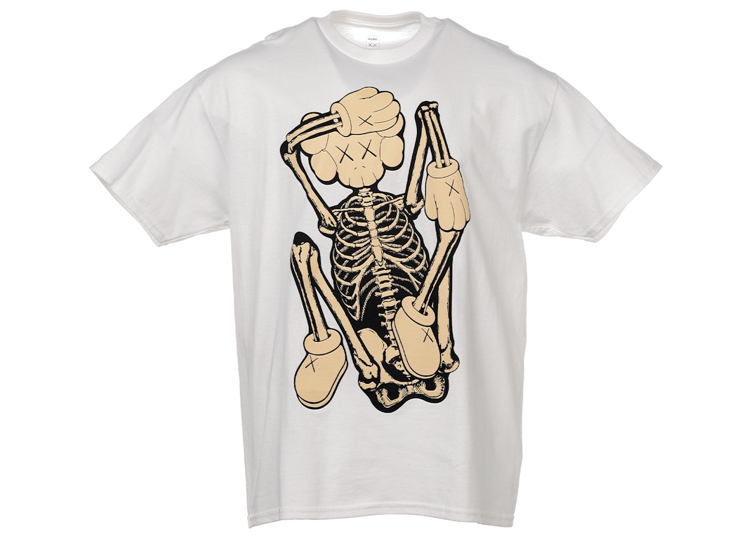 Pre-owned Kaws Skeleton New Fiction T-shirt Bone