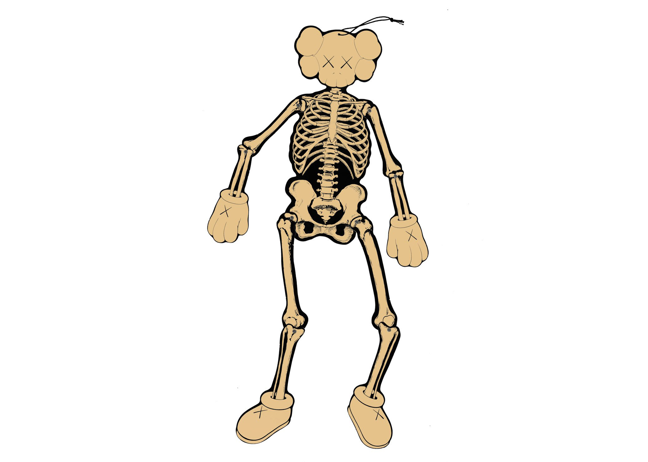 KAWS Skeleton Board Cutout Ornament Bone - US