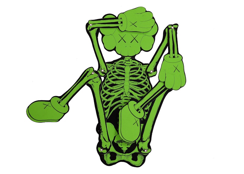 KAWS Skeleton Board Cutout Ornament Green - US