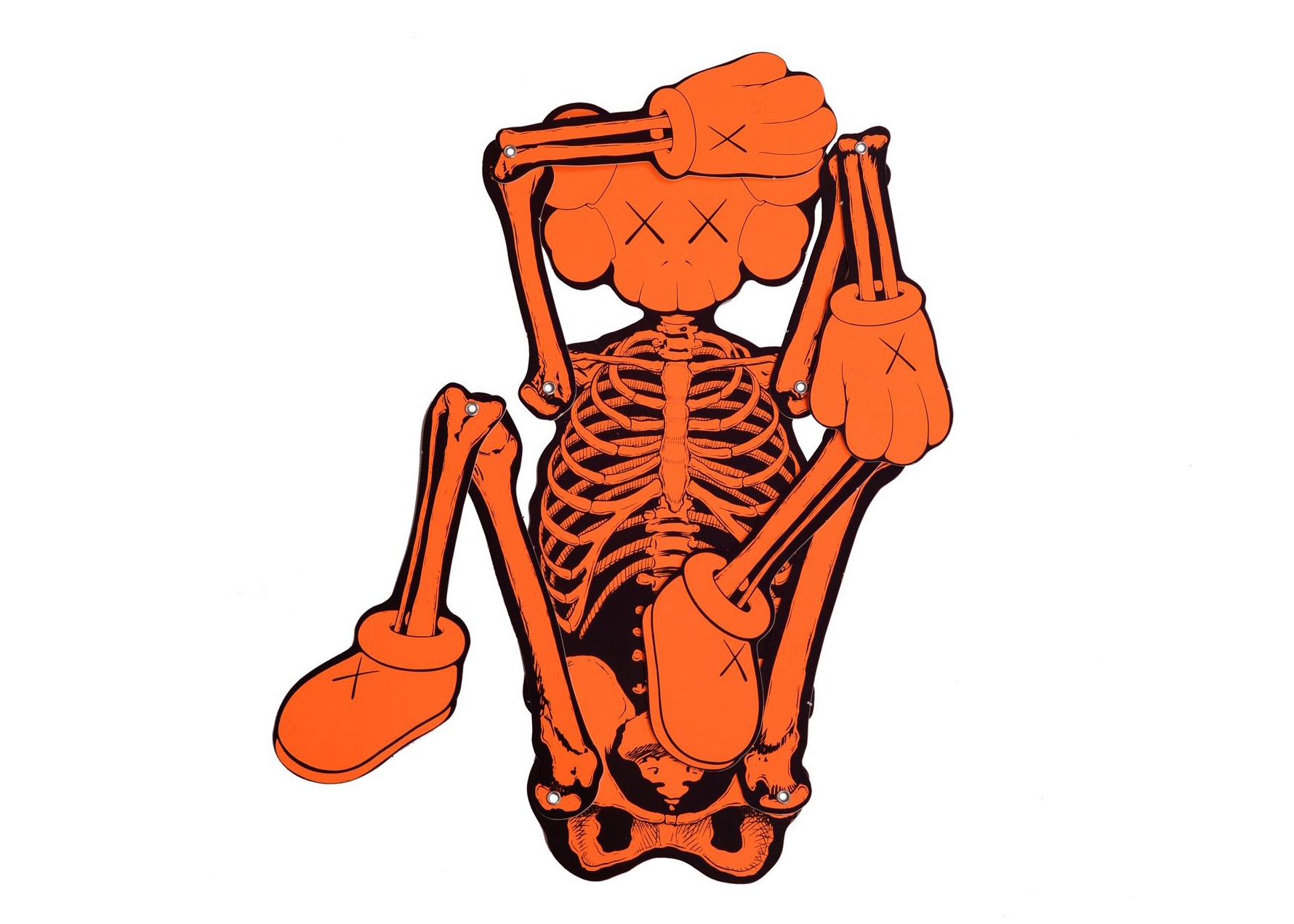 KAWS Skeleton Board Cutout Ornament Orange - US