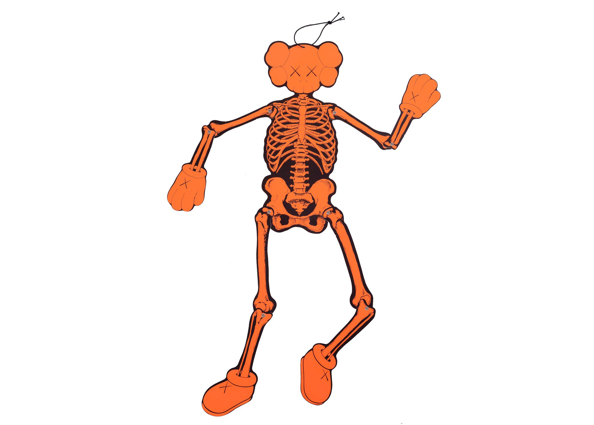 KAWS Skeleton Board Cutout Ornament Orange