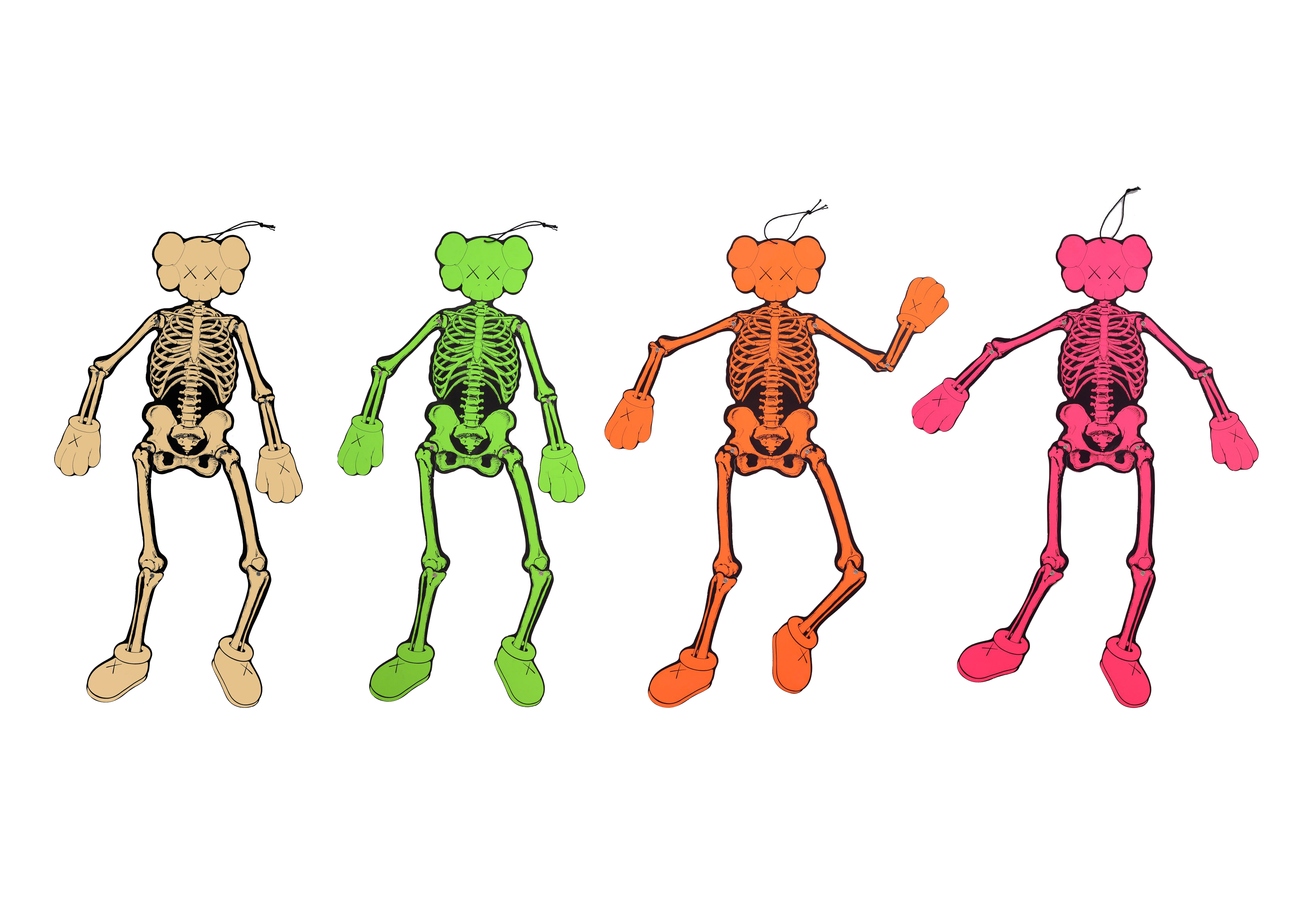 KAWS Skeleton Board Cutout Ornament Set