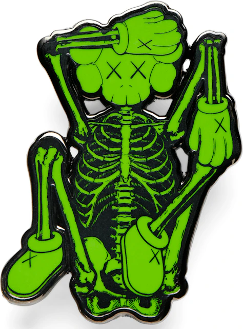 KAWS Skeleton Pin Green - US
