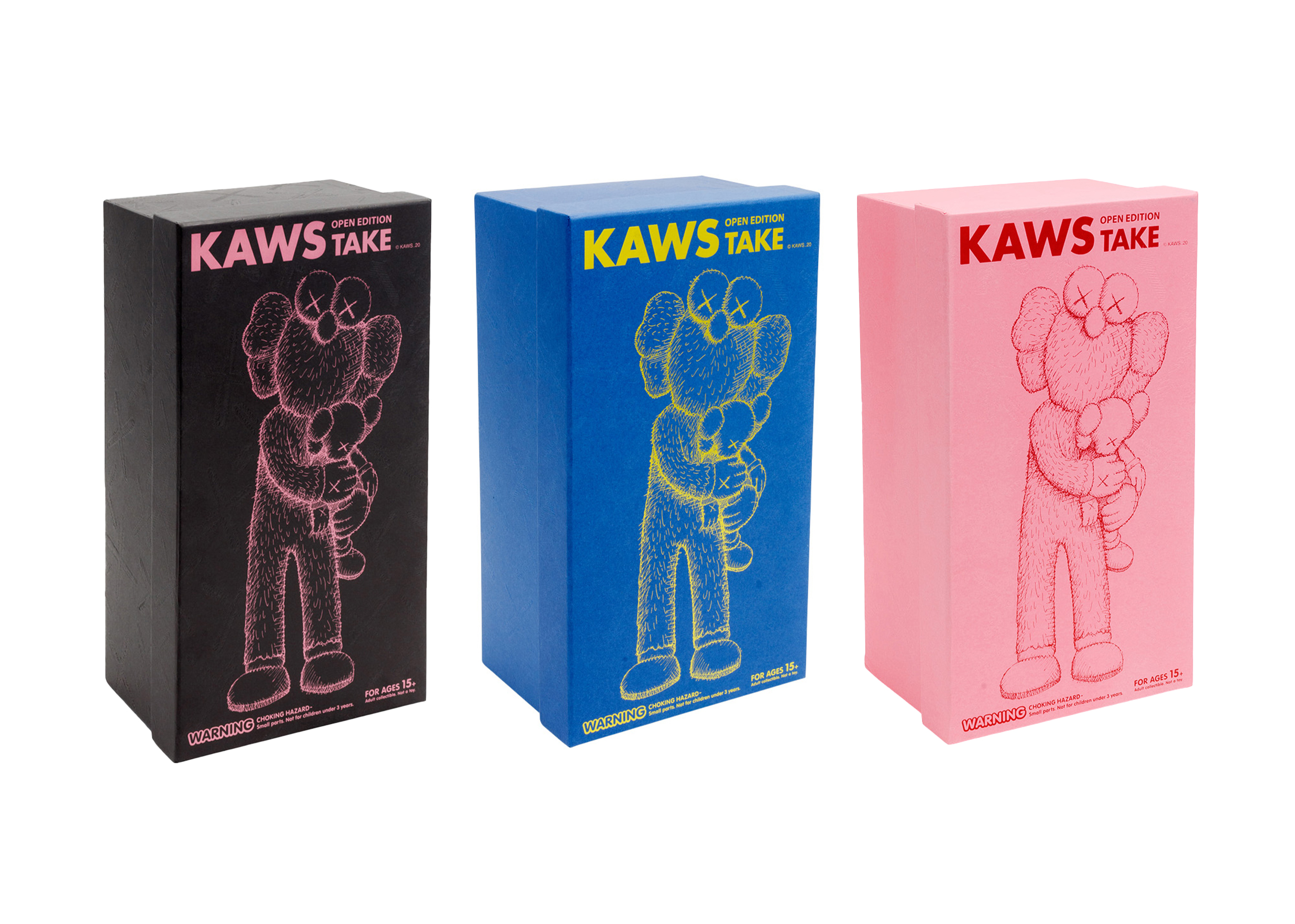 KAWS Take Vinyl Figure Black/Blue/Pink Set - US