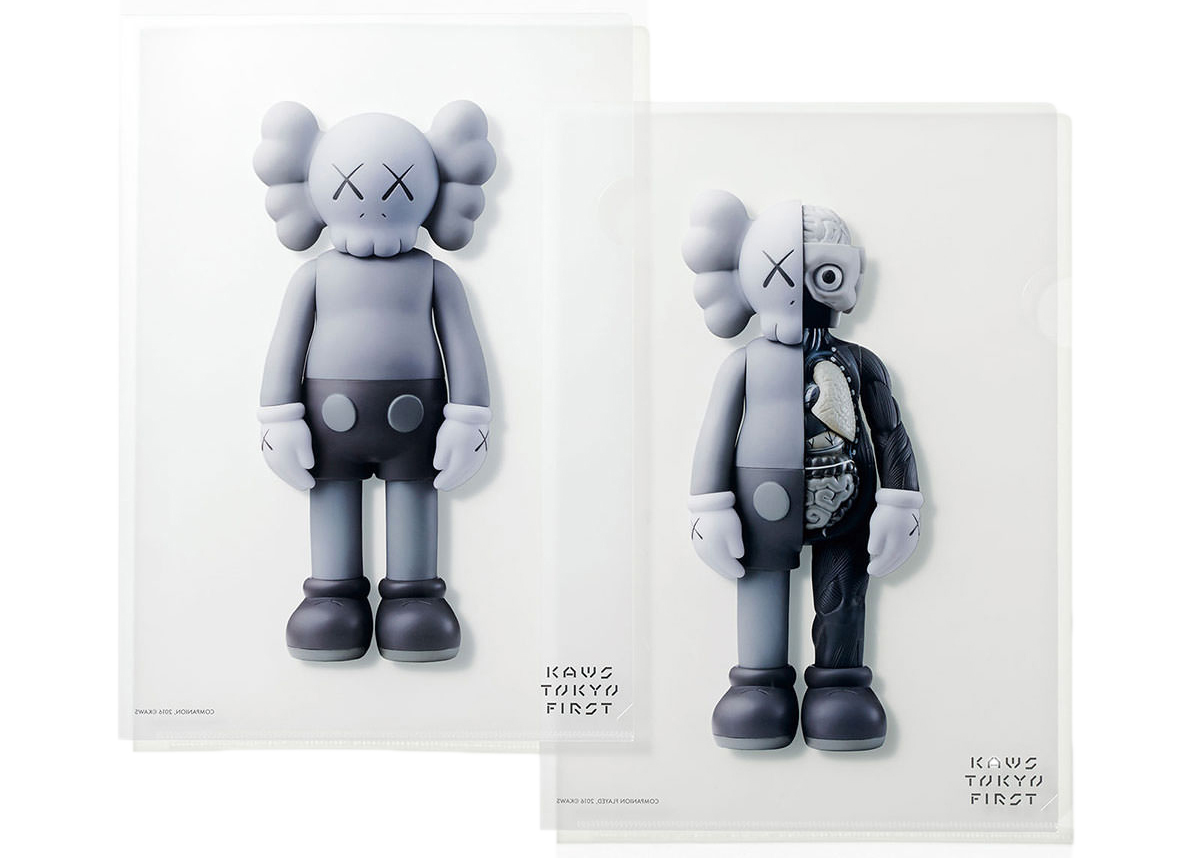 KAWS Tokyo First Clear File Companion & Flayed Companion Grey/Black/Brown  Set