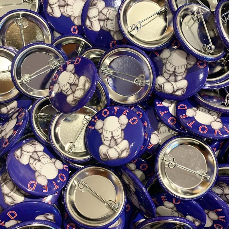 KAWS x Brooklyn Museum I Voted Button - JP