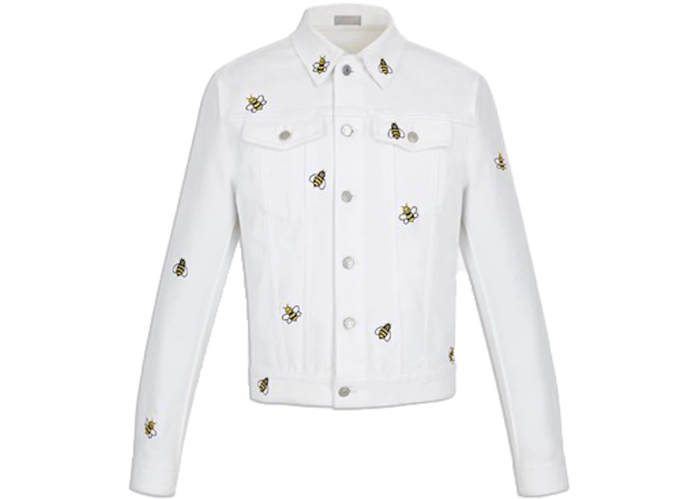 KAWS x Dior Bee Denim Trucker Jacket White - SS19 Men's - GB