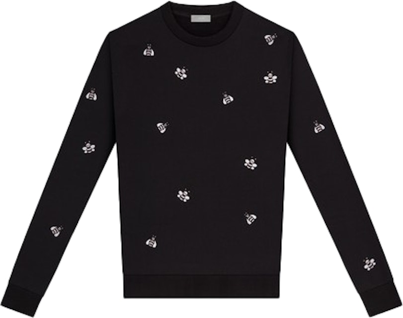 KAWS x Dior Embroidered Bees Crewneck Sweatshirt Black - SS19