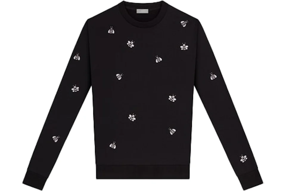 KAWS x Dior Embroidered Bees Crewneck Sweatshirt Black Men s