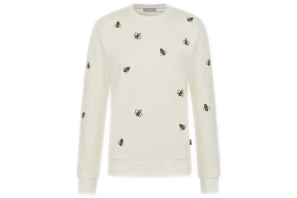 KAWS x Dior Embroidered Bees Crewneck Sweatshirt White