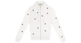 KAWS x Dior Embroidered Bees Zip Up Sweatshirt White