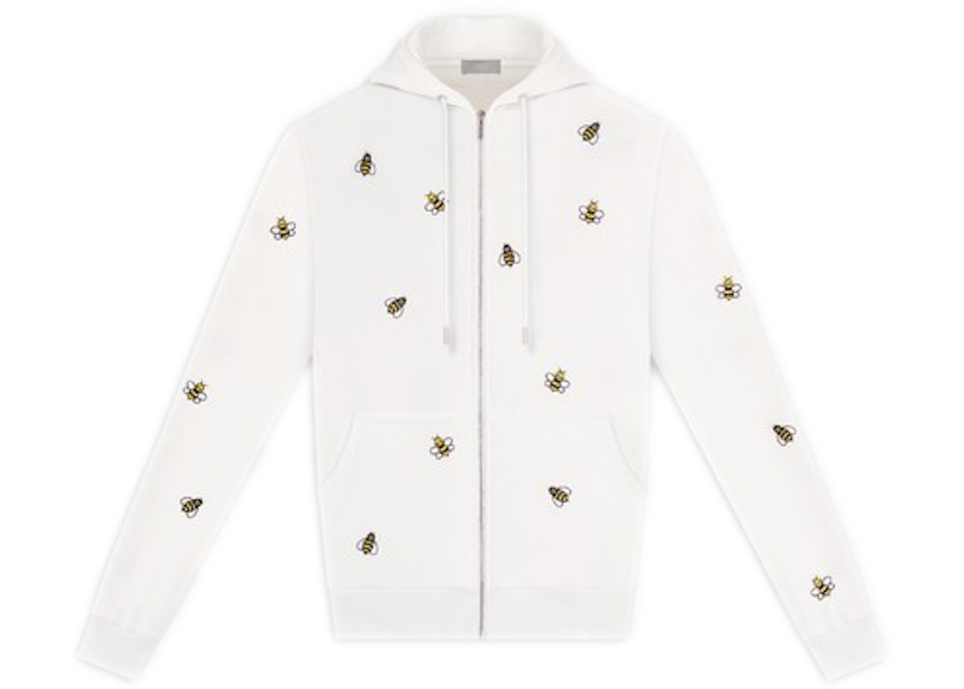 KAWS x Dior Embroidered Bees Zip Up Sweatshirt White - SS19