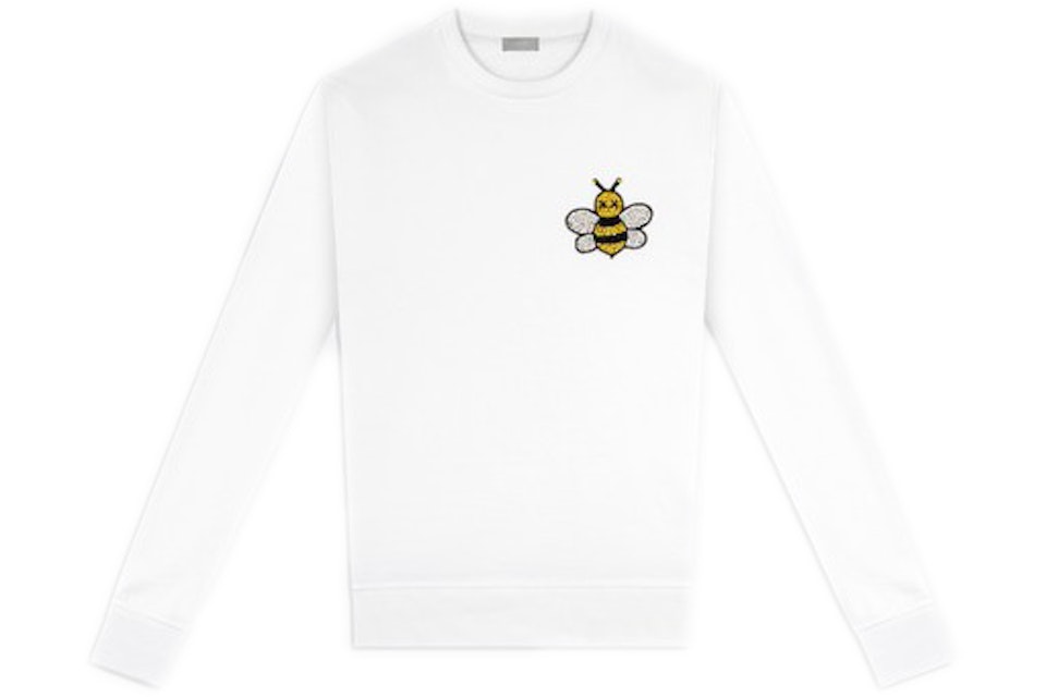 KAWS x Dior Jeweled Bee Crewneck Sweatshirt White - SS19 Men's - US