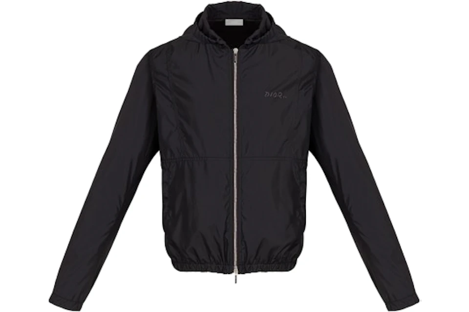 KAWS x Dior Nylon Zip Up Hooded Jacket Black