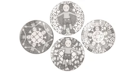 KAWS x NGV Ceramic Plates (Set of 4) Gray/White