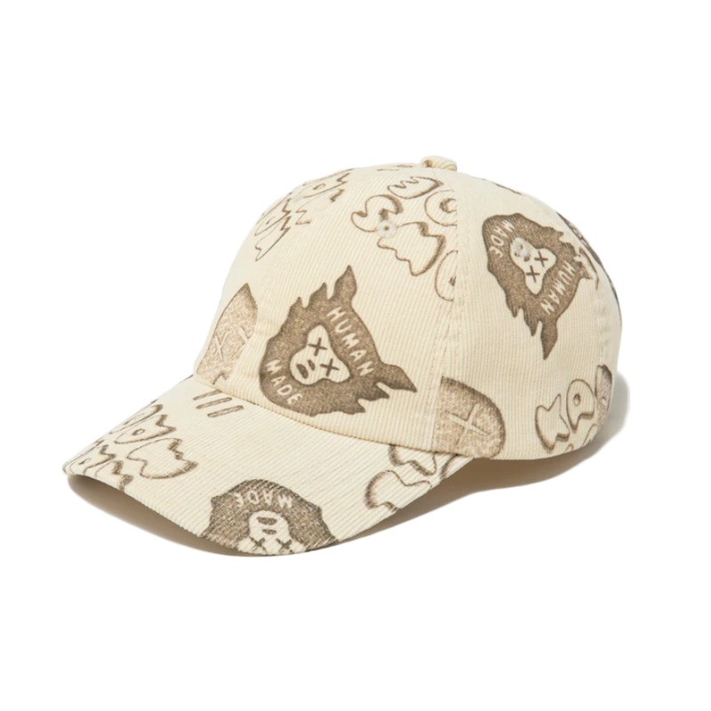 human made KAWS CORDUROY PRINT CAP