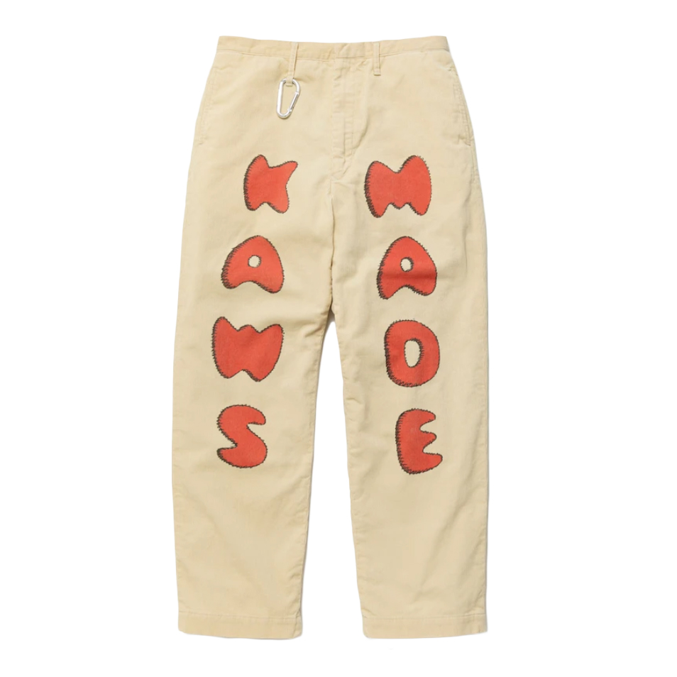KAWS x Human Made Corduroy Print Pants Natural Men's - FW21 - US