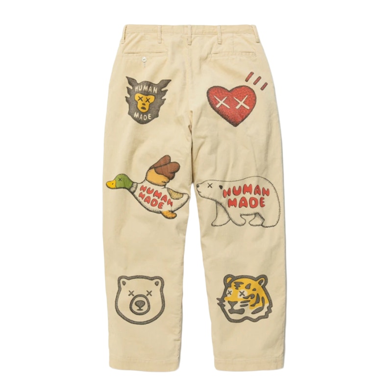 KAWS x Human Made Corduroy Print Pants Natural Homme - FW21 - FR