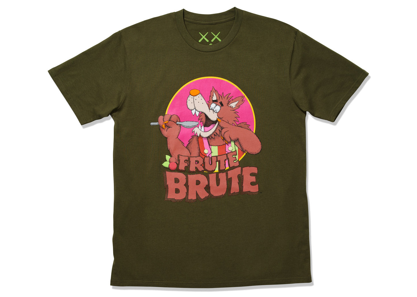 KAWS x Monsters Frute Brute T-shirt Olive