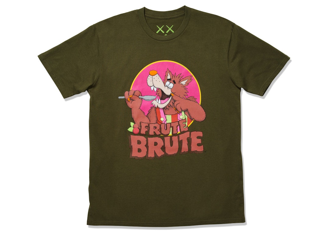 Pre-owned Kaws X Monsters Frute Brute T-shirt Olive