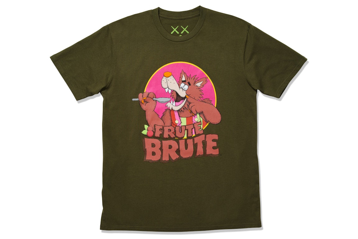 Pre-owned Kaws X Monsters Frute Brute T-shirt Olive