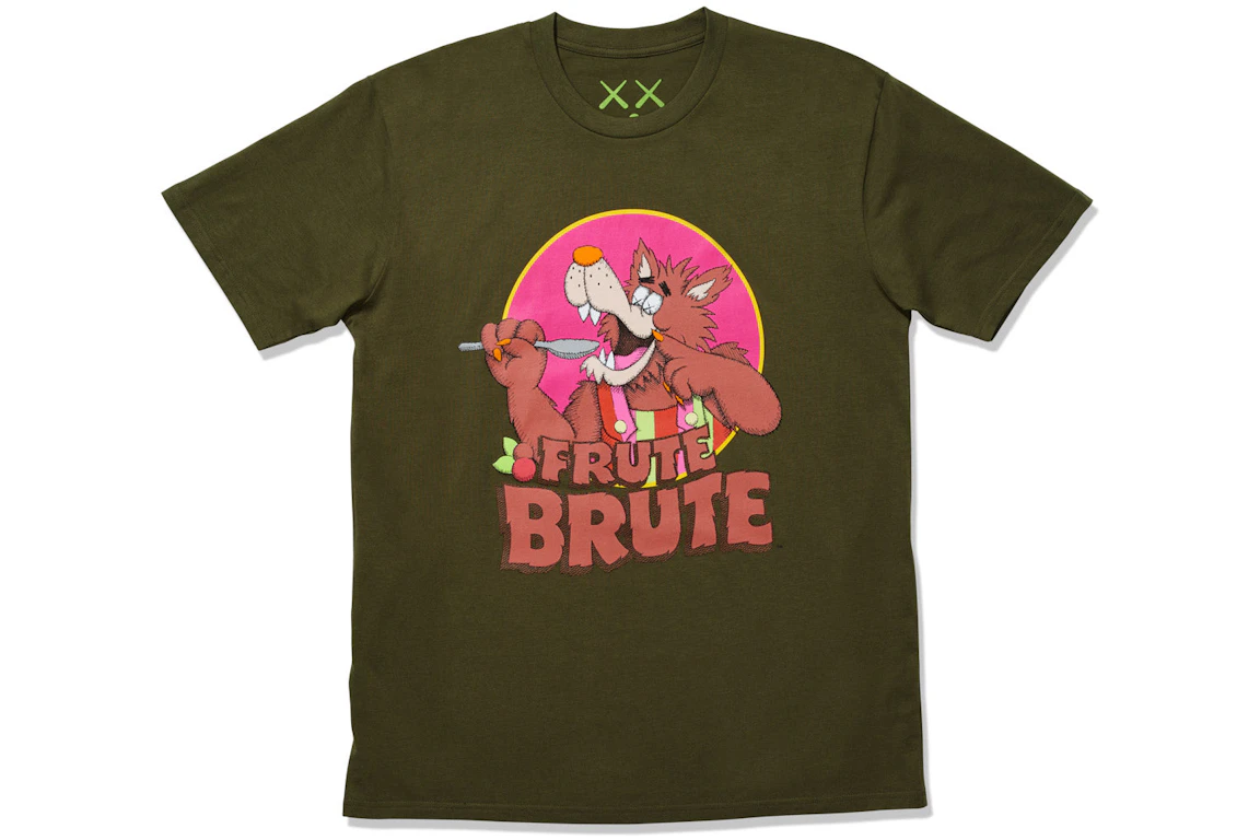 KAWS x Monsters Frute Brute T-shirt Olive