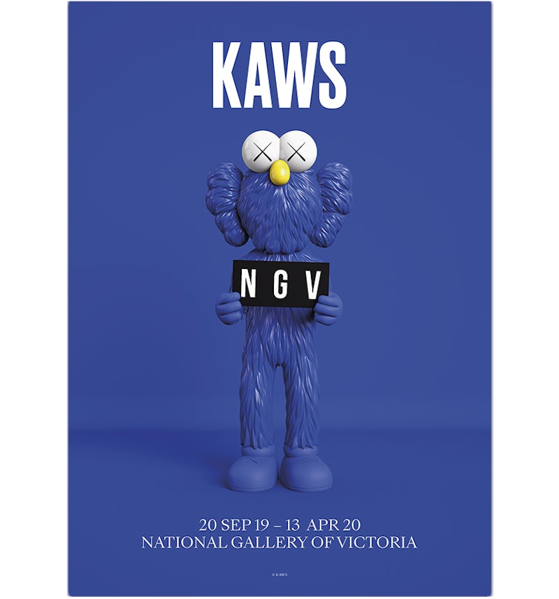 KAWS x NGV BFF Exhibition Poster Blue - US KAWS x NGV BFF Exhibition Poster Blue - US