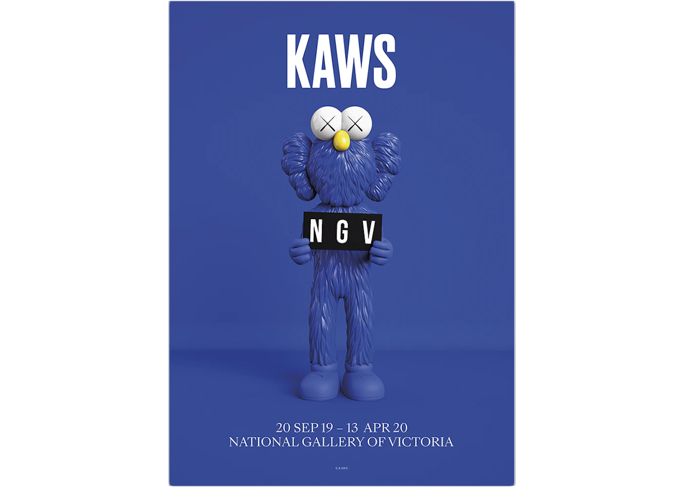額装品/KAWS BFF BLUE NGV(カウズ)アートポスター KAWS x NGV BFF Exhibition Poster Blue - US