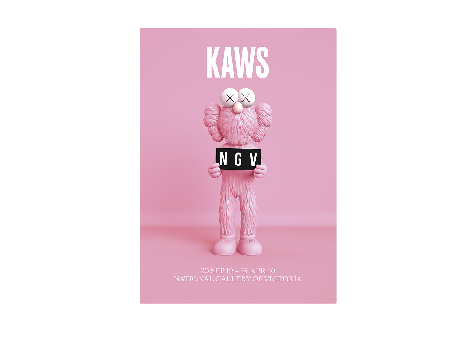 KAWS x NGV BFF Exhibition Poster Pink