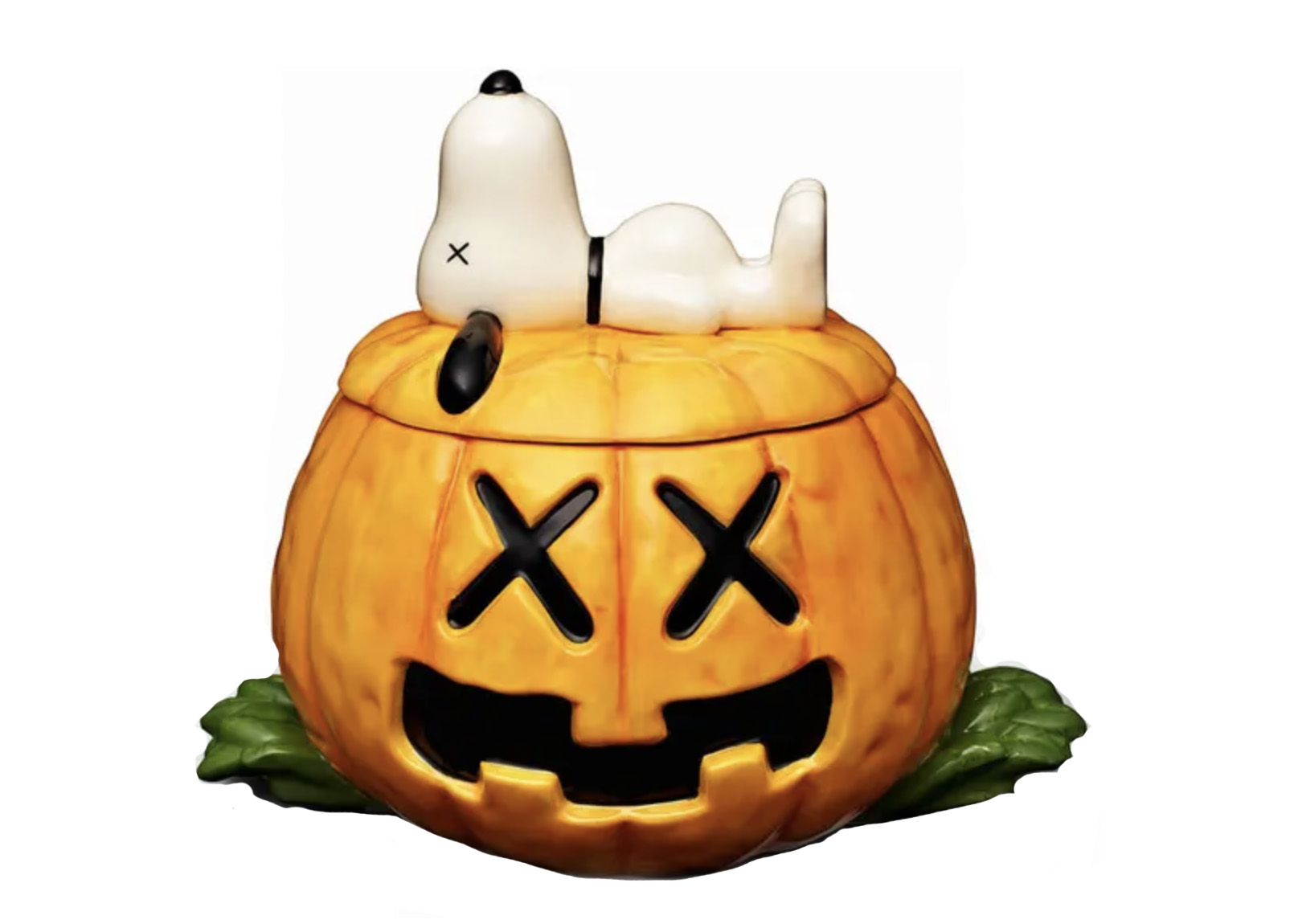 KAWS x Peanuts Snoopy Halloween Pumpkin Ceramic Jar Orange 